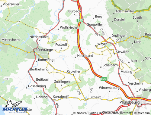 MICHELIN Hirschland map - ViaMichelin