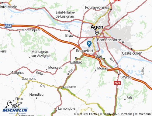 MICHELIN Estillac map - ViaMichelin