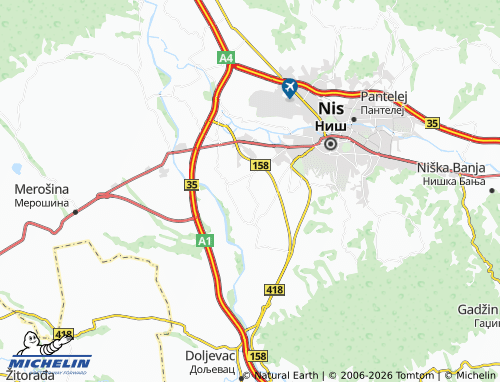 Mapa MICHELIN Bubanj - ViaMichelin