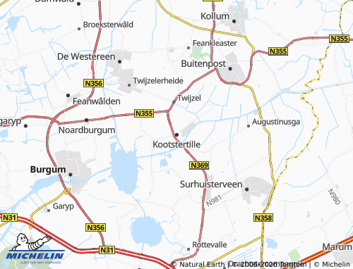 Carte MICHELIN Kootstertille - ViaMichelin