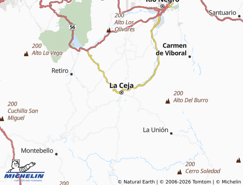 Kaart MICHELIN La Ceja - ViaMichelin