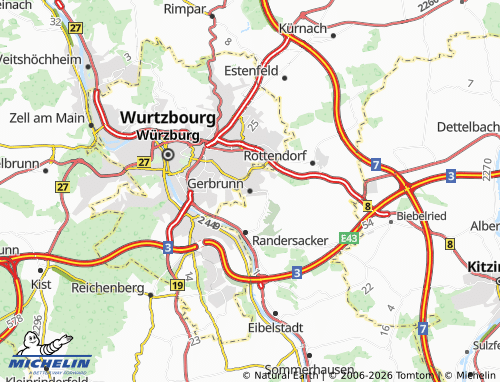 Mapa MICHELIN Gerbrunn - ViaMichelin