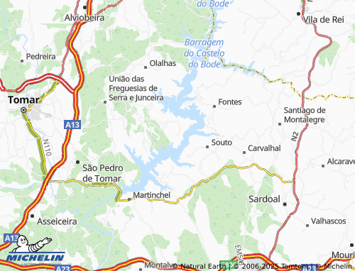 MICHELIN Vila Nova de Serra map - ViaMichelin