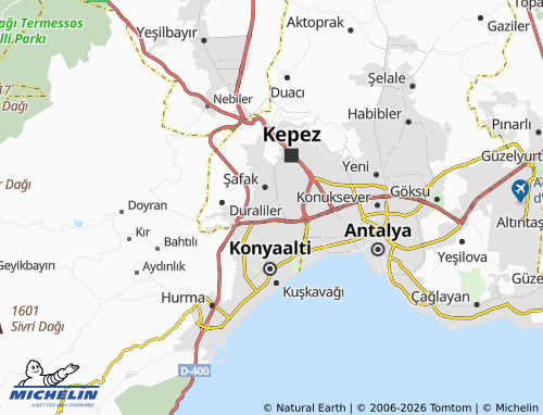 Mappa MICHELIN Yeşilyurt - ViaMichelin