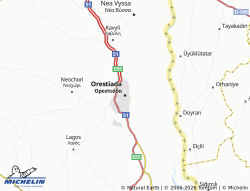 Carte MICHELIN Orestiada - ViaMichelin