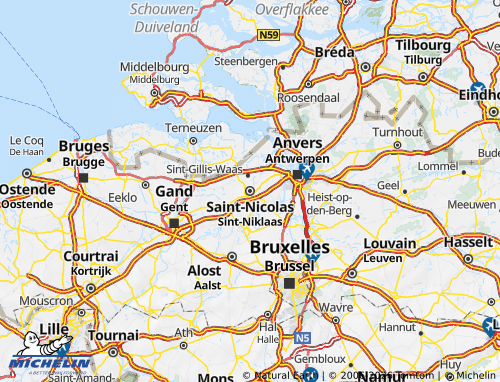 MICHELIN Sint-Niklaas map - ViaMichelin