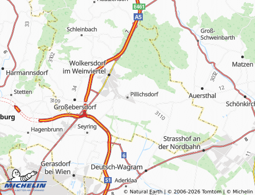 Mapa MICHELIN Pillichsdorf - ViaMichelin