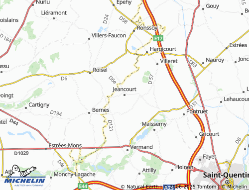 Kaart MICHELIN Jeancourt - ViaMichelin