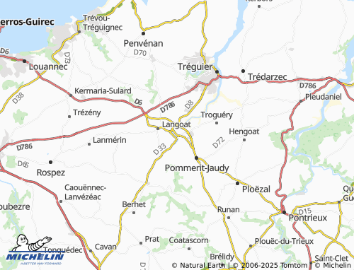 MICHELIN La Roche-Derrien map - ViaMichelin