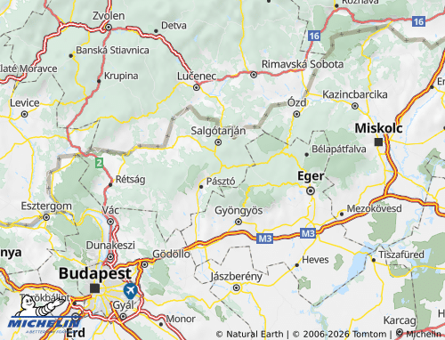 MICHELIN Bátonyterenyei járás map - ViaMichelin