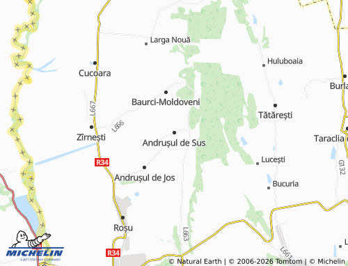Mappa MICHELIN Andrușul de Sus - ViaMichelin