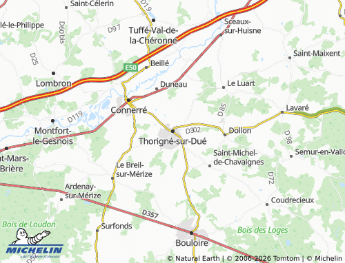Carte MICHELIN Thorigné-sur-Dué - ViaMichelin