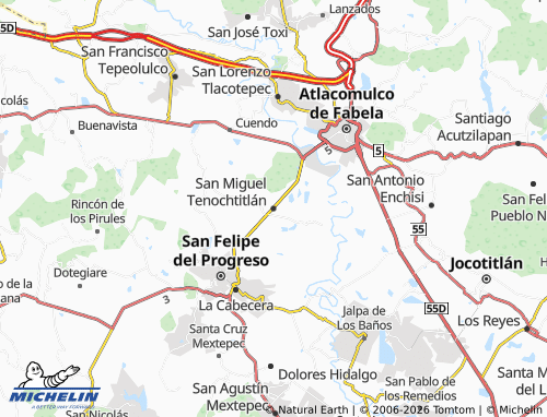 Mappa MICHELIN San Miguel Tenochtitlán - ViaMichelin