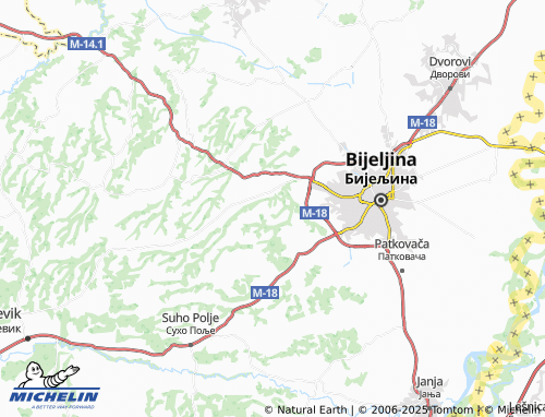 MICHELIN Brijesnica map - ViaMichelin