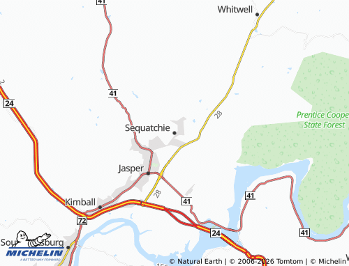 Mapa MICHELIN Sequatchie - ViaMichelin