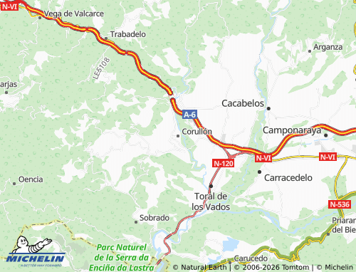 MICHELIN Corullón map - ViaMichelin