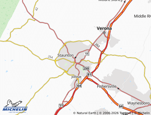 Mappa MICHELIN Staunton - ViaMichelin