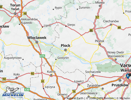 MICHELIN Plock map - ViaMichelin