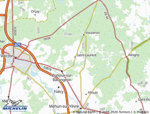 Carte MICHELIN Saint-Laurent - ViaMichelin