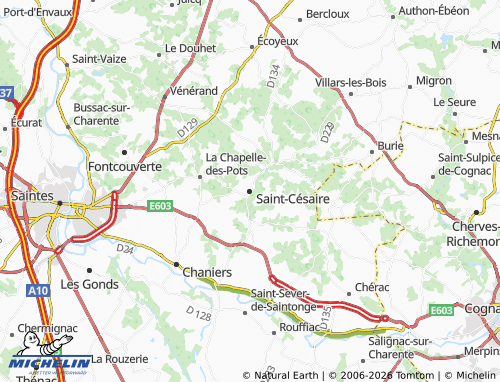 Mapa MICHELIN Saint-Césaire - ViaMichelin