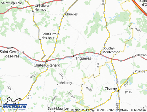 Carte MICHELIN Triguères - ViaMichelin