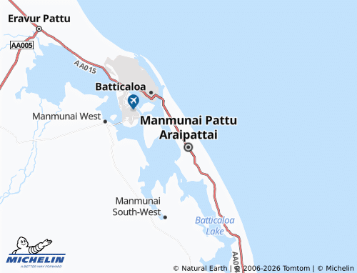 MICHELIN Kattankudy Division 2 map - ViaMichelin
