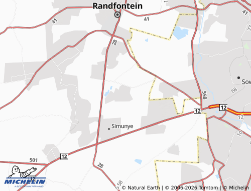 Kaart MICHELIN Bekkersdal Section X - ViaMichelin