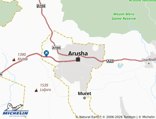 Carte MICHELIN Arusha - ViaMichelin