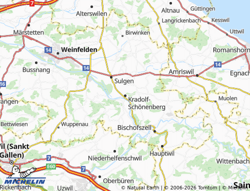 MICHELIN-Landkarte Kradolf-Schönenberg - ViaMichelin
