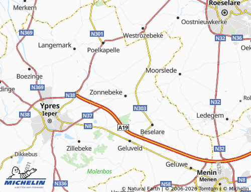 Mappa MICHELIN Zonnebeke - ViaMichelin