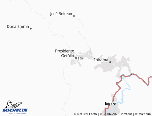 Mapa MICHELIN Presidente Getúlio - ViaMichelin
