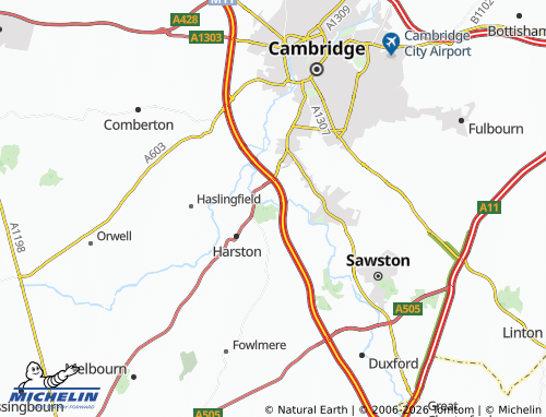 Carte MICHELIN Hauxton - ViaMichelin