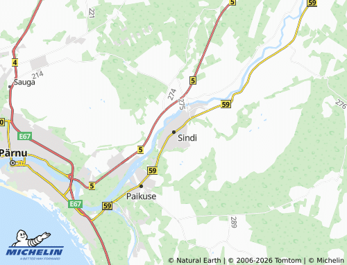 Kaart MICHELIN Sindi - ViaMichelin