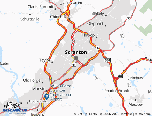 Kaart MICHELIN Scranton - ViaMichelin