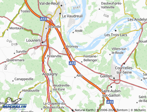 MICHELIN Heudebouville map - ViaMichelin