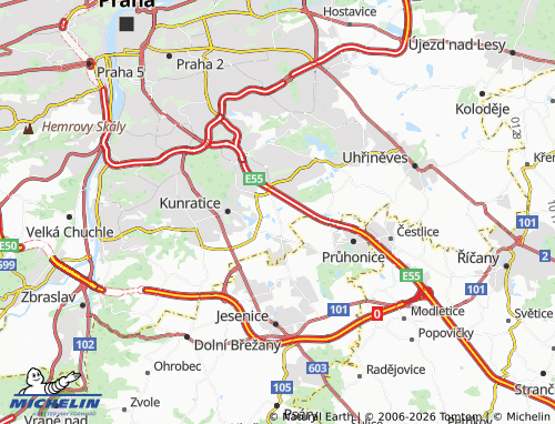 MICHELIN Šeberov map - ViaMichelin