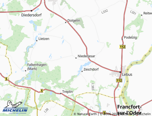 MICHELIN Niederjesar map - ViaMichelin