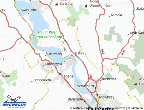 Mapa MICHELIN Dilston - ViaMichelin