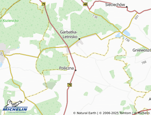 MICHELIN Policzna-Kolonia map - ViaMichelin