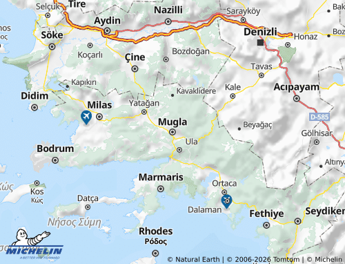 MICHELIN-Landkarte Mugla - ViaMichelin