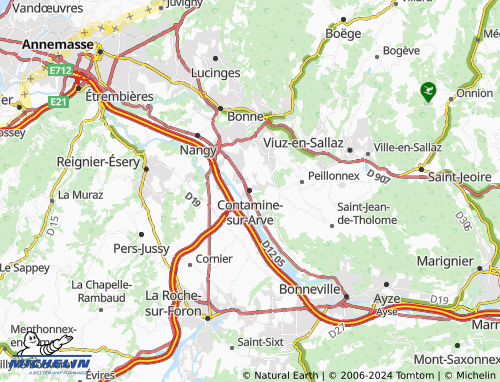 Carte MICHELIN Contamine-sur-Arve - ViaMichelin