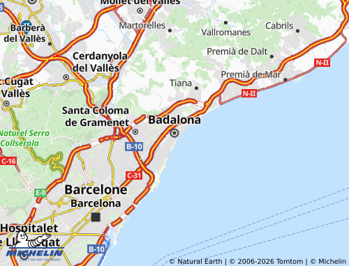 Carte MICHELIN Badalona - ViaMichelin