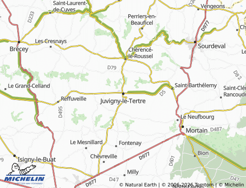 MICHELIN Juvigny-le-Tertre map - ViaMichelin