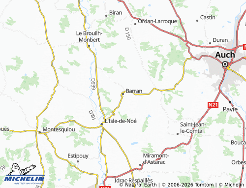 Carte MICHELIN Barran - ViaMichelin