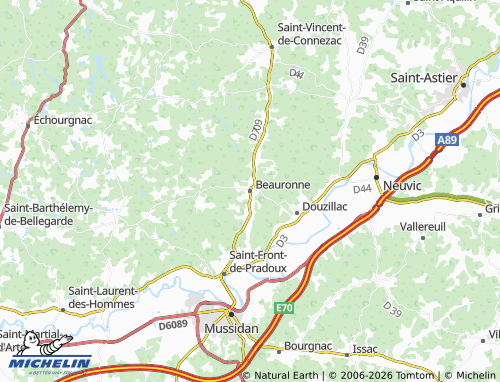 MICHELIN Beauronne map - ViaMichelin