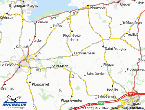 Mappa MICHELIN Lanhouarneau - ViaMichelin