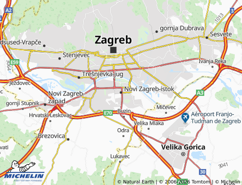 Mapa MICHELIN Novi Zagreb-istok - ViaMichelin