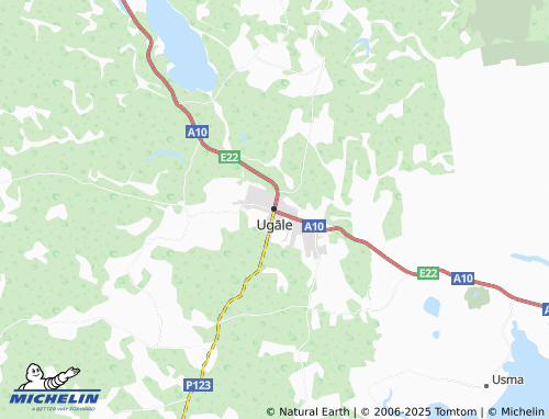 MICHELIN Ugāles pagasts map - ViaMichelin