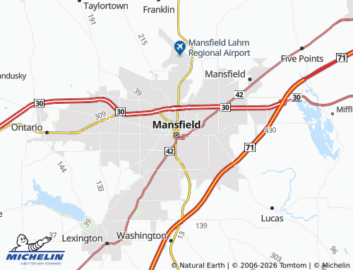 Carte MICHELIN Mansfield - ViaMichelin
