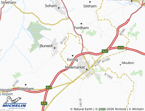 Mappa MICHELIN Exning - ViaMichelin